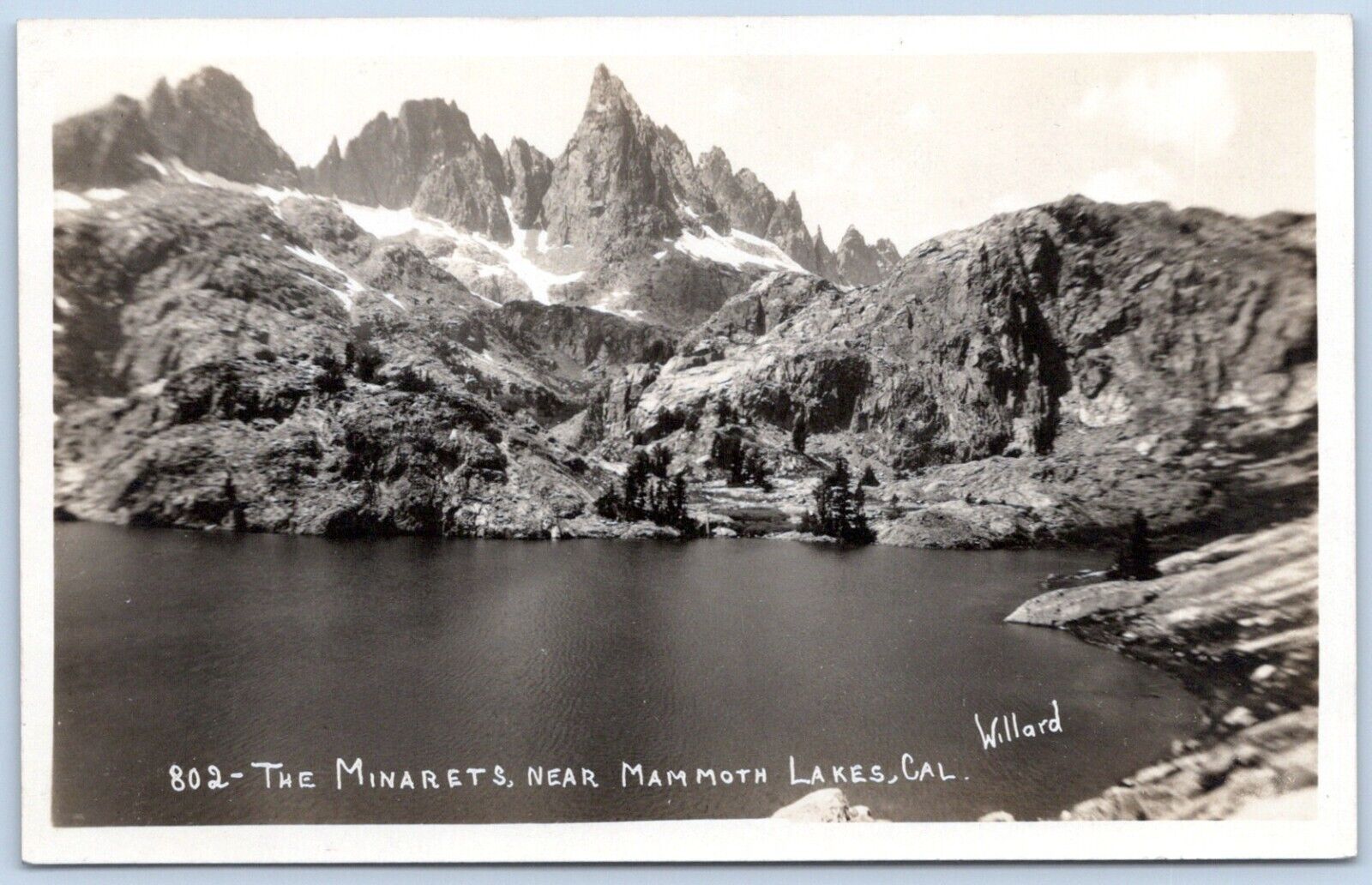 Postcard RPPC CA California The Minarets Near Mammoth Lakes Willard P6L