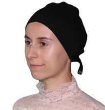 Muslim Women's Islamic Turkish Cap Aker Plain Hijab Bonnet Underscarf - Black picture