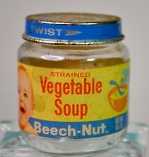 Vintage Beech-Nut Vegetable Soup Glass Baby Food Jar picture