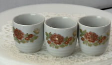 Vintage Japan Teacups floral design Japan Coral & Cream- 2 3/4” (set Of 3) picture